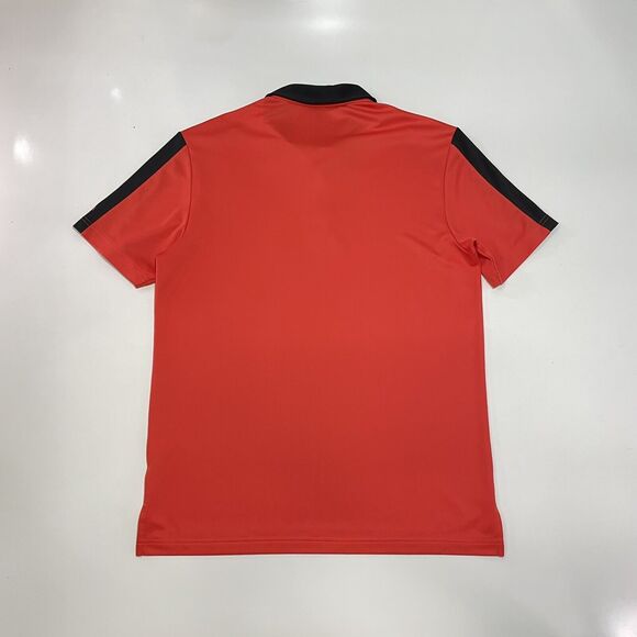 Adidas Men’s Athletic Polo Shirt Red Black Climalite Performance Stretch Golf M - Picture 7 of 7